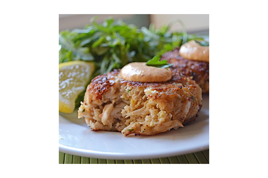 Maryland Crab Cakes with Terrapin Ridge Farms Sriracha Horseradish Sauce Maryland Crab Cakes with Terrapin Ridge Farms Sriracha Horseradish Sauce